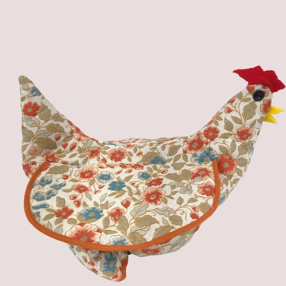 Vintage 1970s Chicken Baskets 3 Turkey Chick Calico Floral Wicker Lace Quilting - Picture 9 of 16